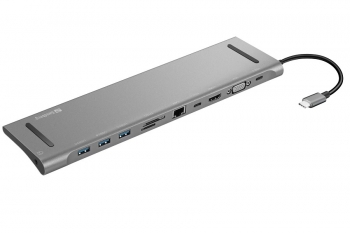 Stacja dokująca SANDBERG USB-C -> 10l-in-1  (3xUSB3.0/HDMI/VGA/RJ45/USB-C/Audio/czytnik SD/TF) 100W 
