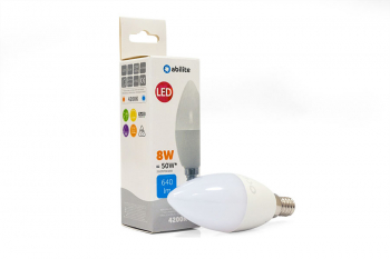 ŻARÓWKA LED ABILITE ŚWIECZKA MLECZNA B.NEUTRALNA E14 8W/230V 640LM C37_ 