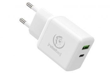 ŁADOWARKA SIECIOWA REBELTEC H200 PD20W QC 3.0 1x-C 1xA WHITE 