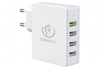 ŁADOWARKA SIECIOWA REBELTEC H410 QC 3.0 4xUSB WHITE 