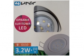 OPRAWA+ŻARÓWKA BIAŁA 4UNIT GU10 B.CIEPŁY kąt św. 120° 230V/3,2W (spotlight) 