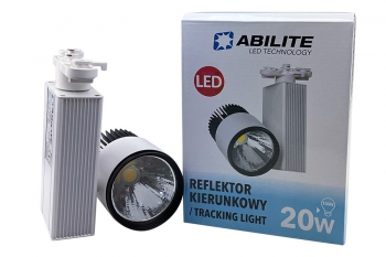 REFLEKTOR KIERUNKOWY TRACK LED ABILITE B.NATURALNA 20W/230V 1600LM 15° NA SZYNĘ 