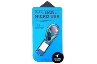 KABEL LARK USB-A(M)->micro USB-B(M) 0.18M ORIGAMI BLUE 
