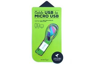 KABEL LARK USB-A(M)->micro USB-B(M) 0.18M ORIGAMI GREEN 