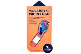 KABEL LARK USB-A(M)->micro USB-B(M) 0.18M ORIGAMI ORANGE 