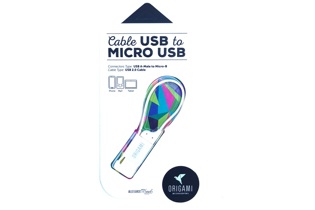 KABEL LARK USB-A(M)->micro USB-B(M) 0.18M ORIGAMI WHITE 