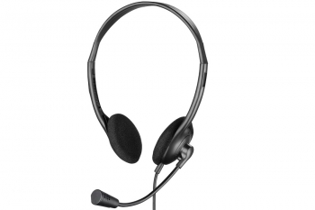 SŁUCHAWKI NAUSZNE SANDBERG + MIKROFON na pałąku USB czarne (bulk) 