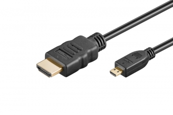 KABEL GOOBAY  HDMI/HDMI micro MĘSKI  1.5 M  (max. 4096x2160/24Hz) V1.4  pozłacane końcówki 